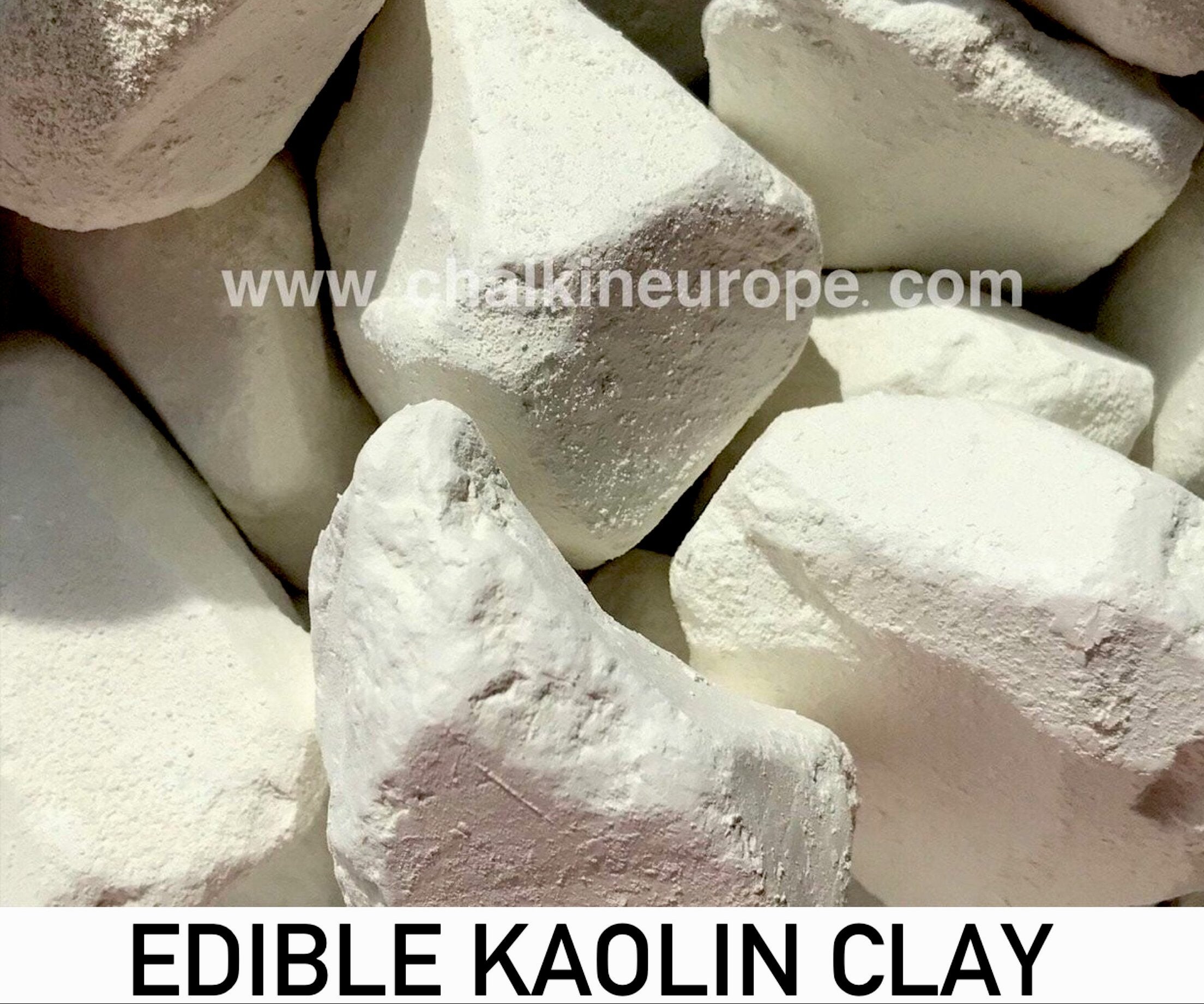 White Kaolin Edible Clay, 4 Oz125 gr. Chunks Natural Algeria